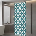thumbnail image 3 of Abstract Geometric Window Privacy Film, Vintage Rhombus Circle Texture Green Static Cling UV Sun Blocking Heat Control Window Tint Day and Night, Non-Adhesive One Way Privacy Cover 29.5''x78.7'', 3 of 7
