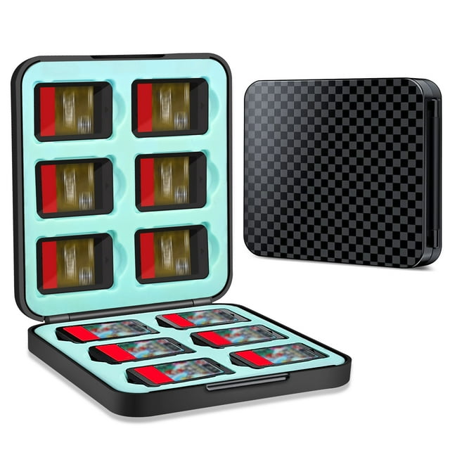 Étui pour Cartes de Jeu Compatible avec Nintendo Switch/Switch Lite/Switch OLED, Étui de Rangement pour Cartouches de Jeu 72/12 pour Cartes de Jeu Switch & Cartes SD, Étui de Rangement Compact & Portable, Noir
