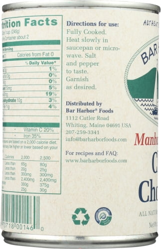 (3 pack) Bar Harbor Ready to Serve Manhattan Style Clam Chowder, 15 oz