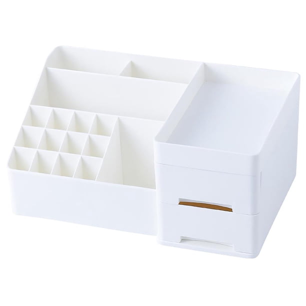 Caja De Almacenamiento De Cosméticos De Escritorio Cajón De Plástico Para El Hogar De Doble Capa Contenedor Para El Cuidado De La Piel Tocador Soporte De Acabado Organizador De Maquillaje Advancent HA018588-00