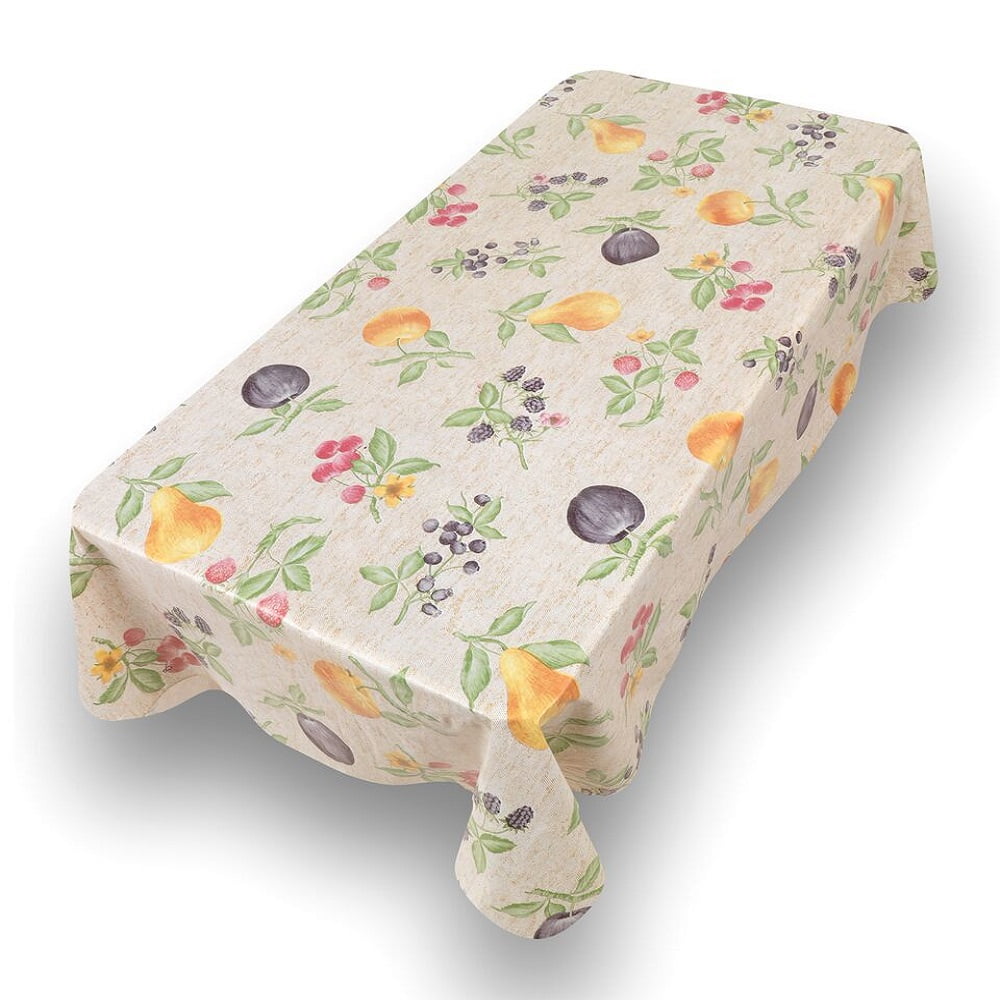 Carnation Rectangular (Oblong) Indoor/Outdoor Vinyl Flannel Backed Tablecloth 52x70 inch