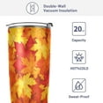 thumbnail image 5 of Fall Maple Leaves Insulated Tumbler with Lid and Straw Stainless Steel Double Wall Vacuum Travel Mug Coffee Tumbler Water Cup 20oz Keep Cold or Hot Gift for Men Women Sports Hiking, 5 of 5