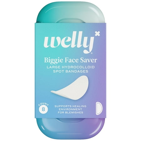 Welly Biggie Face Saver, Large Hydrocolloid Spot Bandages, 8ct