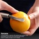 thumbnail image 5 of Bewildely Pelador de naranjas de acero inoxidable 304, pelador de frutas reutilizable para cocinar, abridor de limón de viaje, removedor de Zester lavable Mostrada Bewildely HA028559-00B, 5 of 6