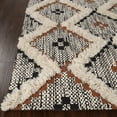 thumbnail image 3 of Taluah Hand-Crafted Modern Diamond Geometric Cotton and Wool Indoor Area Rug - 6' x 9', Rust-Black, 3 of 7