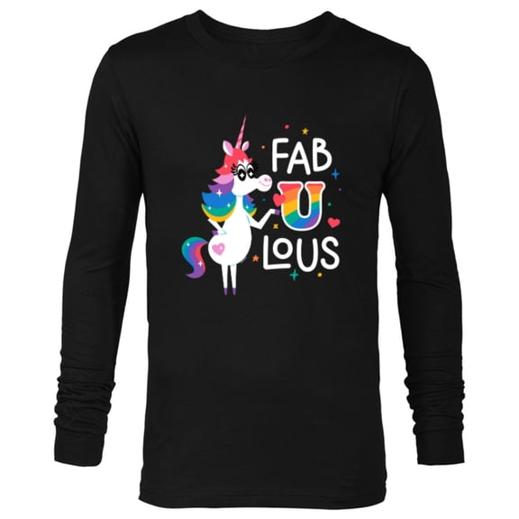 Disney & Pixar’s Inside Out Rainbow Unicorn Fab U Lous Pride - Long Sleeve T-Shirt for Men - Customized-Black