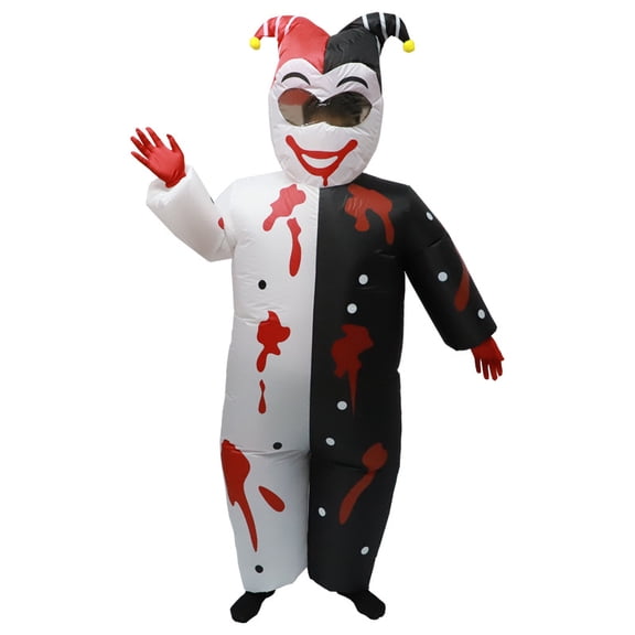Bloody Clown Inflatable Costume Adult Full Body Inflatable Dress Up Adult Christmas Halloween Carnival Cosplay Inflatable Suit,Height 59"–74.8",Clown