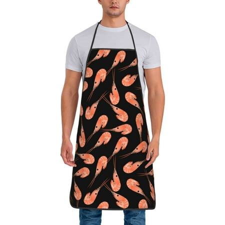 

Chef Aprons for Men and Women - Shrimp No.9025 Oil-Resistant Bib Aprons for Cooking Waterproof BBQ Grilling Kitchen Aprons Gifts for Women and Men