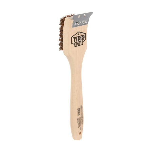 Expert Grill Deluxe Wood Palmyra Bristle Barbecue Brush