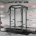 thumbnail image 5 of MITONOS Power Cage, 2000LB Squat Rack with Cable Crossover System, Multi-Function Weight Cage, Home Gym Workout Machine with More Training Attachments, BK, 5 of 8