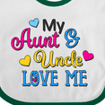 thumbnail image 4 of Inktastic My Aunt and Uncle Love Me with Hearts Boys or Girls Baby Bib, 4 of 4