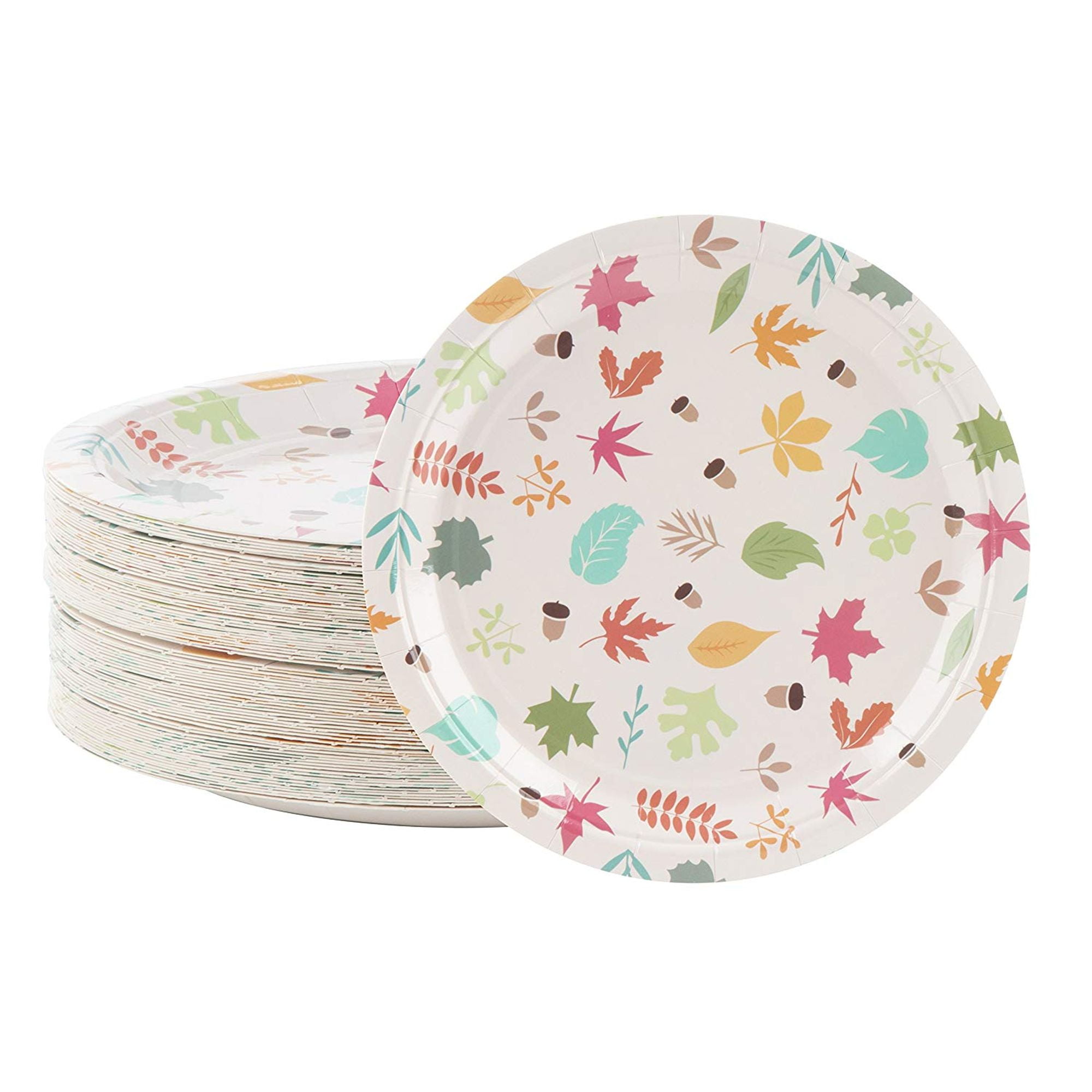 Disposable Plates - 80-Count Paper Plates, Autumn Party Supplies for