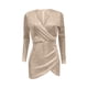 thumbnail image 2 of Gibobby Vestido de noche mujer Nuevo temperamento manga larga lentejuelas profundo V delgado envuelto cadera vestido de mujer(Oro Rosa,G), 2 of 4