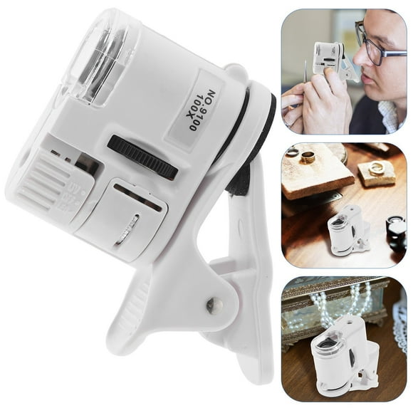 60X Smartphone Microscope with LED Light | Mobile Phone Magnification Lens, 60x Magnification | Compact Handheld Microscope, LED Illuminated, for Clear Viewing of Small Objects & Details $BS$3