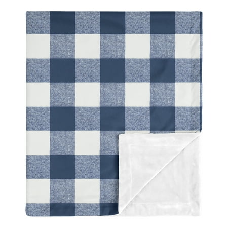 UPC: 0846480077008 | Buffalo Check Navy Blue and White Baby Blanket