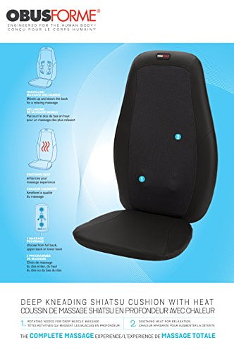 obusforme deep kneading shiatsu massage cushion with heat