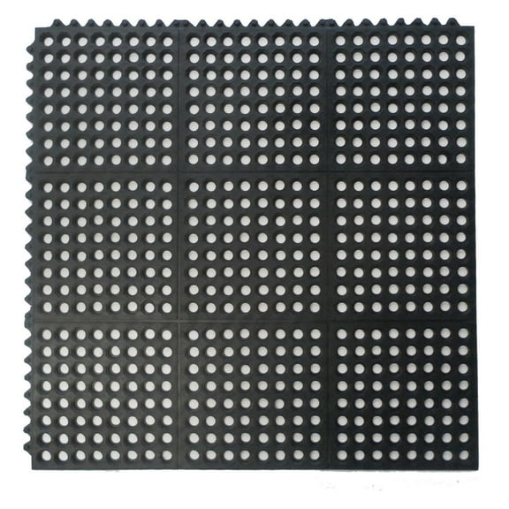 Calloway Mills 36" x 36" Black Interlocking Floor Mats Interlocking