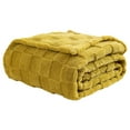thumbnail image 2 of Plush Throw Blanket Cozival Textured Checkerboard Plush Blanket, Thickened High Appearance Sofa Throw, Cozy Nap Blanket for Bedroom Living Room, Soft Fuzzy, Checkerboard Sofa Blanket, Yellow, 2 of 9