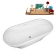 thumbnail image 4 of 67" Streamline B-240-33-BNK Soaking Freestanding Tub and Tray With Internal Drain in Brushed Nickel, 4 of 10