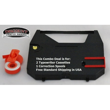 Two PK Brother Compactronic 380 Typewriter Ribbon Cartridge   Correction Tape
