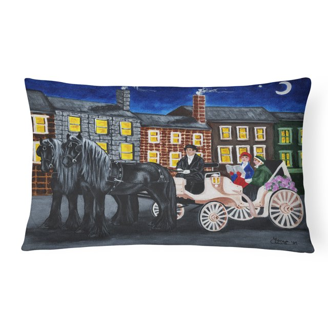 Carolines Treasures AMB1409PW1216 City Carriage Ride Horse Fabric Decorative Pillow