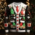 thumbnail image 2 of SRZYMJ Men's Christmas Graphic Long Sleeve T-Shirt Festive Digital 3D Print Fashion Crewneck Casual Top Holiday Style Comfortable Fit, 2 of 3