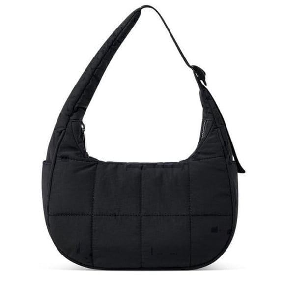 Puffer hobo purse with Adjustable Strap-Black