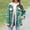 Green, variant on MexChoioe Womens Sherpa Lined Jacket Plaid Lapel Collar Snap Button Long Sleeve Fall Winter Warm Outer Coat with Pockets