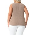 thumbnail image 3 of Agnes Orinda Women's Plus Size Ribbed Tank Tops Crew Neck Sleeveless Stretch Camisole Summer Casual Basic Tanks Shirt 2025 1X Brown, 3 of 5