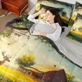thumbnail image 5 of Homewish Dreamy Cartoon Deer Twin Bedding Sets 7-Piece, Western Rustic Cabin Bedding Comforter Set, Anime Animal Theme Reversible Sheet Sets, Microfiber Bedroom Decor, 5 of 8