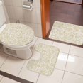 thumbnail image 4 of Farmhouse Yellow Bath Mat 3 Piece Bathroom Rug Set, Vintage Flower Leaf Botanical Plant Non Slip Bath Rug Contour Mat and Toilet Lid Cover, Absorbent Shower Mats Soft Bath Rugs and Mats Sets, 4 of 8