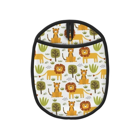 

Tiger lion Pot Holders for Kitchen - Heat Resistant Oven Mitts Hot Pads with Pocket Non Slip Silicone Pot Holders Cuteness Hanging Loop Potholders for Kitchen Baking