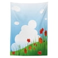 thumbnail image 3 of Ambesonne Poppy Flower Tablecloth Rectangular Table Cover, Idyllic Landscape, 60"x84", Multicolor, 3 of 4
