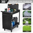 thumbnail image 6 of Garvee 2 Tier Rolling Tools Trolley, Tools Cart on Wheels, 330 Lbs Industrial Utility Cart with Pegboard, Tools Storage Cart for Mechanic, Garage, Warehouse, Workshop, Black, 6 of 7