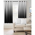 thumbnail image 2 of Black White Blackout Curtains for Bedroom/Living Room, Thermal Insulated Kitchen Curtains, Modern Geometric Abstract Gradient Striped Grommet Darkening Window Treatment Drapes 52"x63"x2, 2 of 8