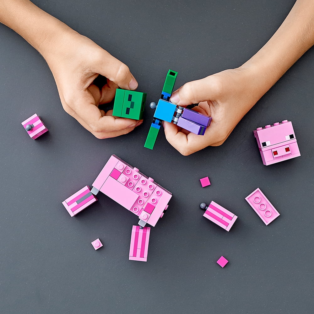 LEGO Minecraft Pig BigFig and Baby Zombie 21157 Building Set for Play-And-Display (159 Pieces)