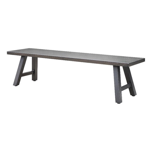 Marina Brown Aluminum Patio Backless Bench