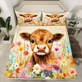 thumbnail image 2 of Castle Fairy Floral Highland Bull Full Size Sheets,Flower Animal Cow Bed Sheets, 2 of 7