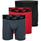 thumbnail image 1 of Calzoncillos bóxer New Balance 6 para hombre, paquete de 3, negro/rojo/azul XL, 1 of 5