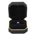 thumbnail image 4 of Wedding Ring Case, LED Light Ring Box Exquisite Square Style Elegant Design Easy Cleaning  for Proposal for Wedding for Engagement White,Black, 4 of 7