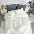 thumbnail image 3 of 3 Pieces Fluffy Duvet Cover Warm Cozy Faux Fur White King Comforter Cover For Winter Ultra Soft Plush Shaggy Comforter Cover Set, 3 of 3
