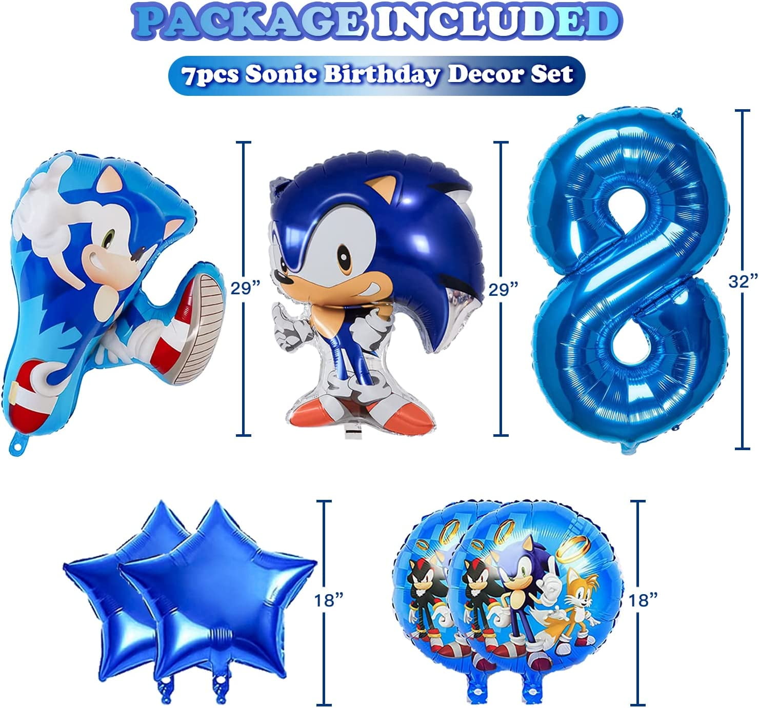 Buy Sonic the hedgehog Balloons for Boys Birthday Decoration, Sonic
