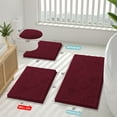 thumbnail image 7 of Smiry Chenille U-Shaped Toilet Bathroom Rugs, Soft Absorbent Non-Slip Contoured Carpet, Machine Washable Bathroom Mats, 20"X24", Wine Red, 7 of 7