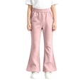 thumbnail image 2 of CPNG Girls Flare Sweatpants Solid Color Elastic High Waist Wide Leg Bell Bottoms Sweat Pants Loose Casual Baggy Flare Pants, 2 of 5