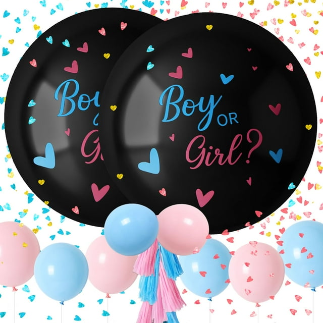 Kit de globos Gender Reveal RUBFAC, 2 unidades, 36 Jumbo, con confeti