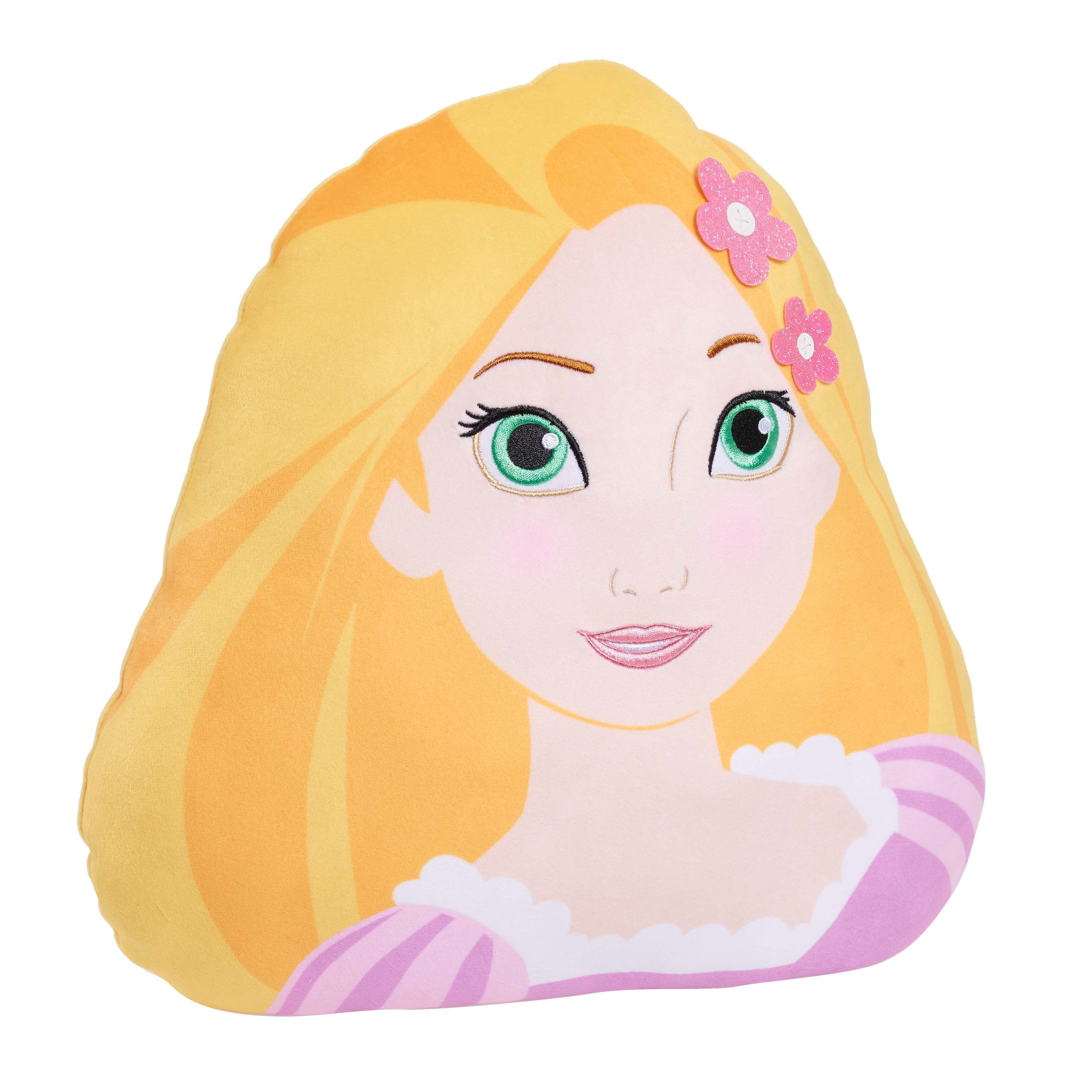 Disney Princess Character Head 13-Inch Plush Rapunzel, Tangled, Soft Pillow Buddy Toy for Kids, Officially Licensed Kids Toys for Ages 3 Up, Gifts and Presents