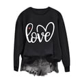 thumbnail image 2 of Meichang Sweat-Shirt de la Saint-Valentin pour Femmes, Col Rond, Graphique Cœur d'Amour, Coupe Ample, Manches Longues, Mignon, 2 of 4