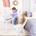 thumbnail image 1 of Costway Teclado de Piano Electrónico para Niños de 31 Teclas con Taburete Piano de Juguete Portátil con Micrófono LED 35 x 30 x 55 cm, 1 of 9