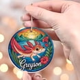 thumbnail image 4 of Axolotl Christmas Ornament, Custom Name Text Axolotl Lover Gift, Multicolored MDF Christmas Ornament for Men, Circle Christmas Ornament, 4 of 5