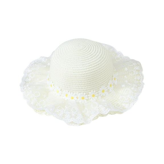 hengsof Girls' Wide Brimmed Sun Hat, Stylish Lace Outdoor Casual Sun Hat, Must Have for The Beach and Outdoor Play